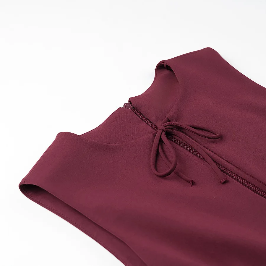 TAOP&ZA lässige Damenbekleidung Sommer neues Produkt modisches Temperament minimalistischer Stil Fliege ärmelloses Partykleid Kleid