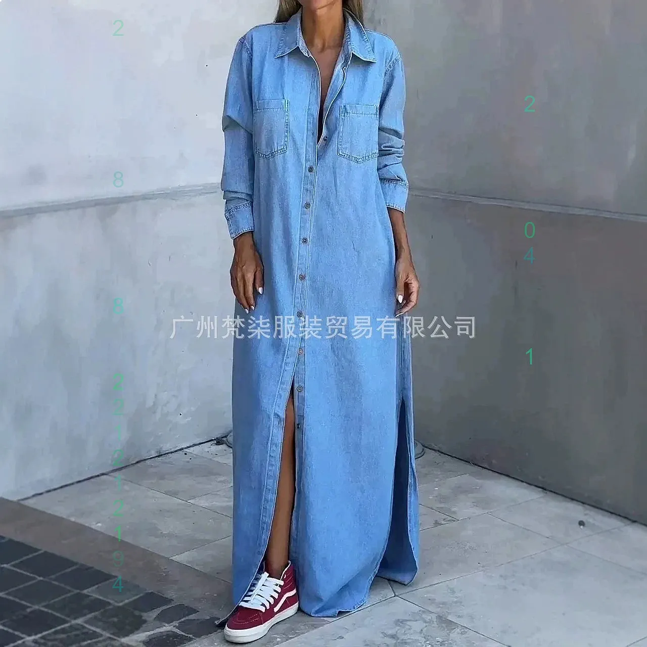 

Solid Color Cardigan Long Sleeve Dress Spring Summer Casual Loose Dresses Women Jumpsuit Playsuit