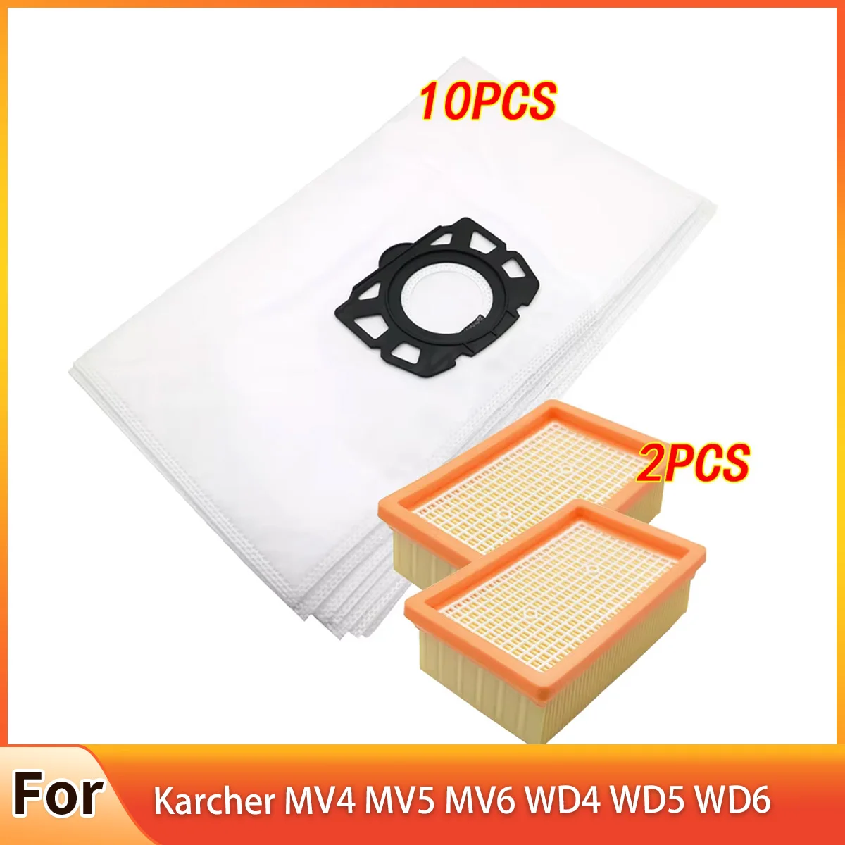 ケルヒャー MV4 MV5 MV6 WD4 WD5 WD6 ケルヒャー WD4000 から WD5999 部品のフィルターバッグ部品の交換 # 2.863-006.0