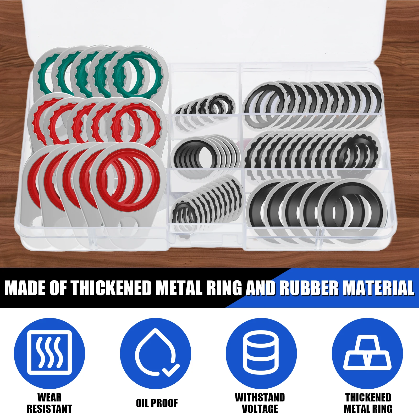 O-Ring Seals Rubber Sealing Rings High Pressure Rubber Sealing Ring Gaskets Car Air Conditioning Faucet Repair Assortment Kits