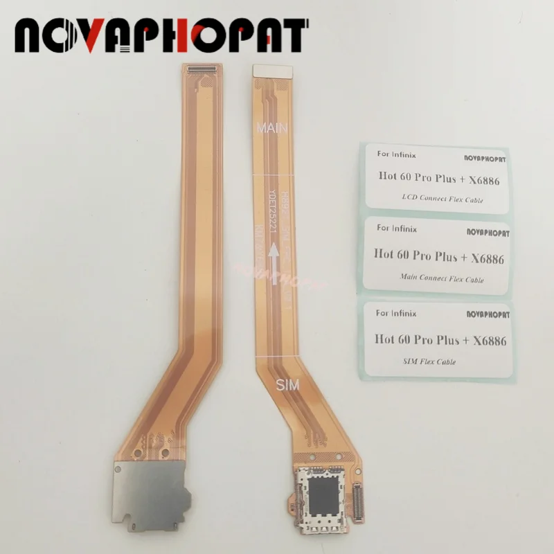 For Infinix Hot 60 Pro Plus + X6886 SIM Card Reader Slot Holder Socket Inner Adapter Flex Cable LCD Display Connector Main Board