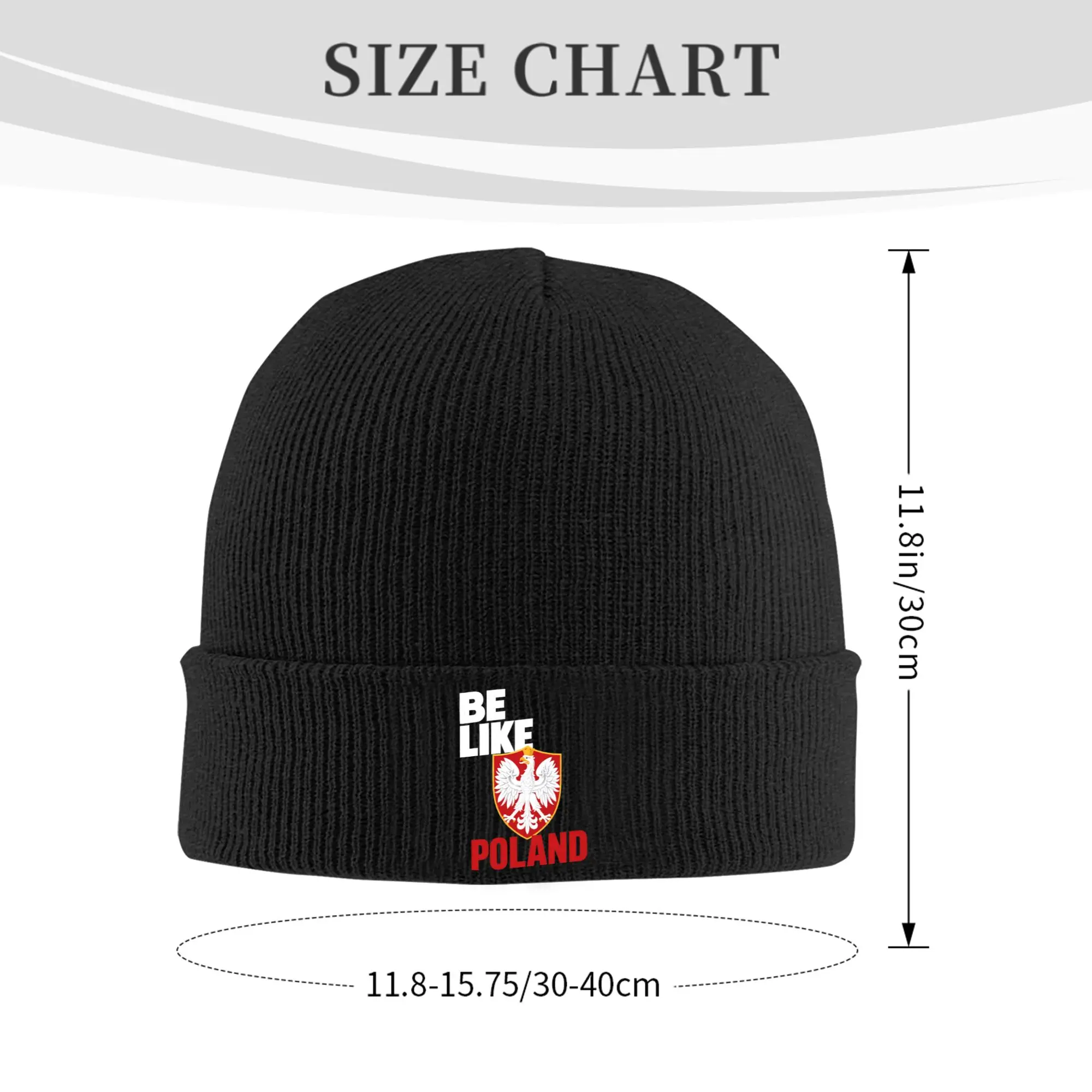 Be Like Poland Polska Polish Flag  Merch Winter Warm Cuff Beanie For Unisex Skullies Knitted Caps  Bonnet Knit Hat