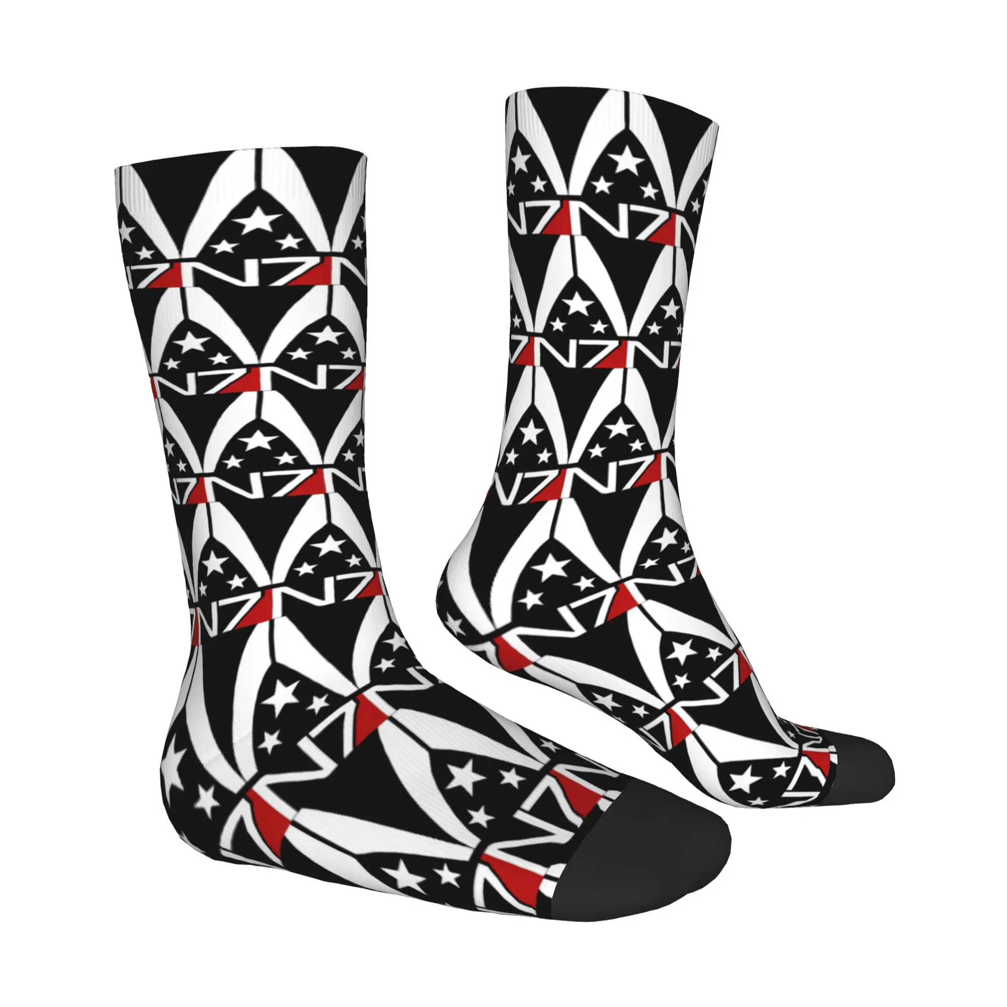 Mass Effect Alliance N7 Logo Mens Crew Socks Unisex Fashion  Spring Summer Autumn Winter Dress Socks