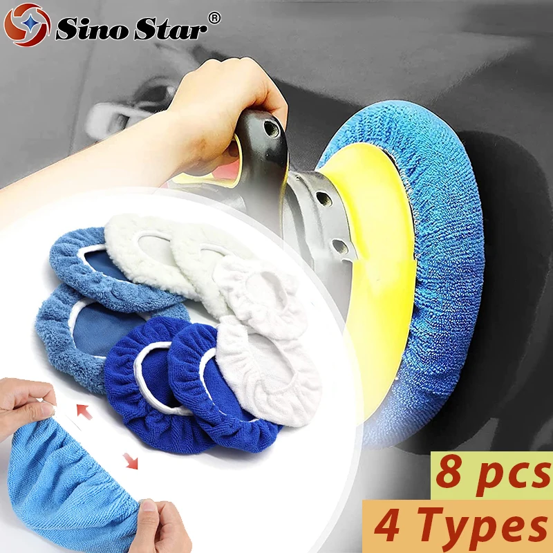 

Polisher Buffing Pad Bonnet Buffing Pad Cover Woolen Coral Fleece Microfiber Cotton Durable Car Polishing Bonnet for Waxing