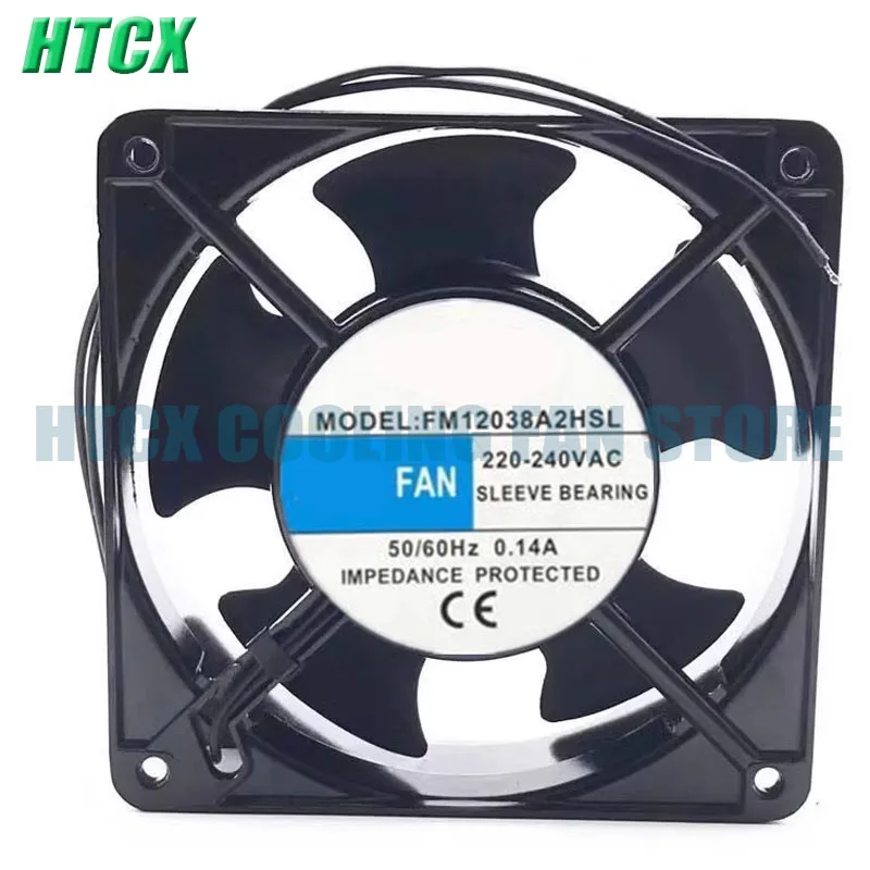 NEW FM12038A2HSL 12038 12CM 120*120*38mm AC 220V 240V 0.14A 2-Pin Sleeve Bearing Cooling Fan
