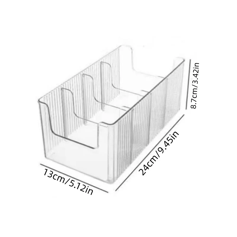 1Pc/Transparent Acrylic Desktop Storage Box Rectangular 4-Compartment Cosmetics Organizer Simple Storage Box