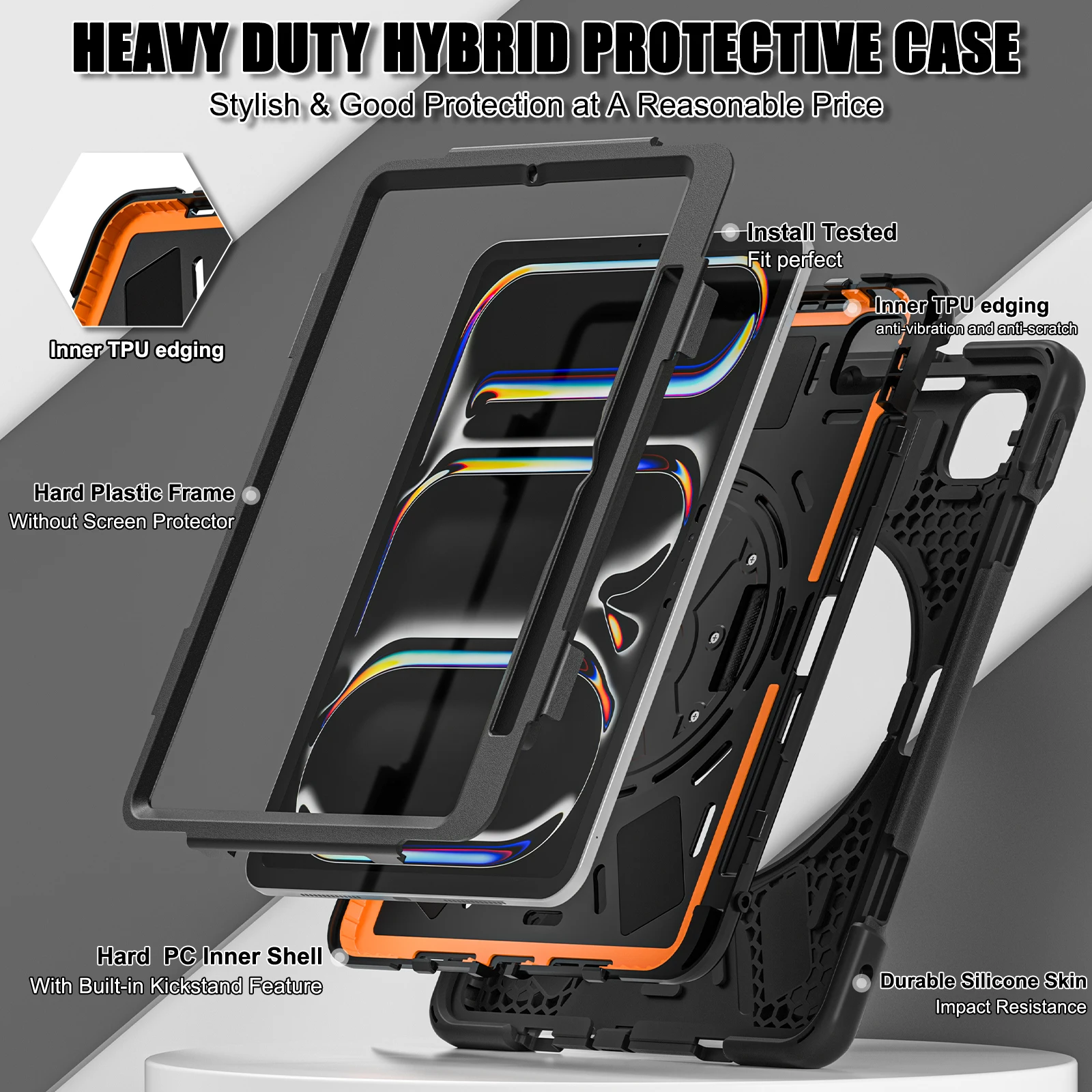LFOIQN Kids Case for iPad Air 11 13 inch M4 2026 M3 M2 Funda iPad Pro 11 12.9 13" Air 4 5 6 Mini 6 7 A17 Pro Tablet Stand Cover 5