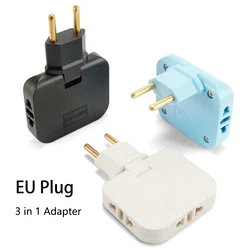 3 in 1 US to EU Plug 180 Degree Rotatable Socket Converter European Extension Plug Multi-Plug Mini Slim Wireless Outlet Adapter