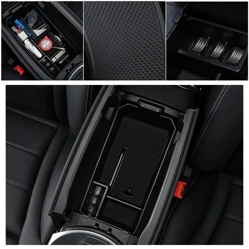

Weizhida For Mercedes Benz C Class GLC W205 X253 Central Control Armrest Storage Box Mobile Phone Storage Box Car Accessories
