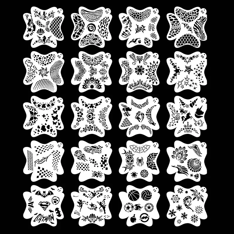 

DIY Template For Kids 13*13cm Holiday Decorations10pcs Children Stencils Face Painting Washable Body Face Tattoo Spray Painting