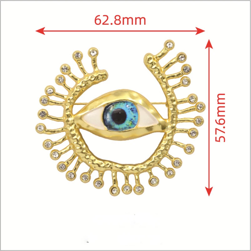 Vintage Großäugiges Abzeichen Cosplay Teufelsauge Brosche Luxus-Anstecknadel Halloween-Party Kostüm-Accessoires Quasten-Abzeichen Sammlerstück Geschenk – Detail 6