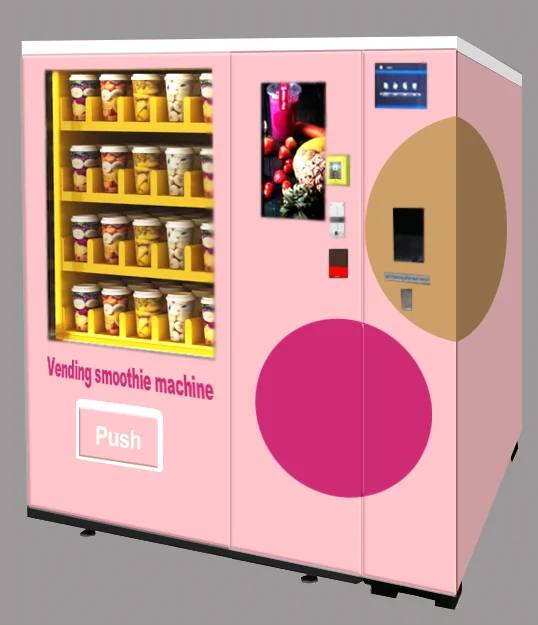 Customized New Commercial 24H Intelligent Desktop Fresh Fruit Smoothies Vending Machine with QR Code Reader for Small  Business