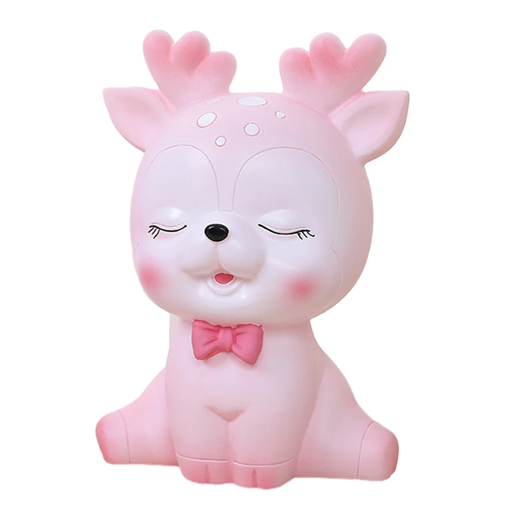 

Cartoon Deer Shaped Money Jar Unbreakable Piggy Bank Cute Decorative Saving Pot Desktop Coin Holder Adornment Birthday