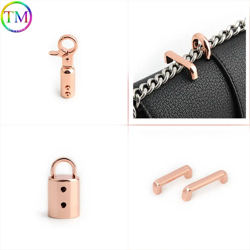 Rose Gold 10mm 20 25mm Metal Parafusos Gancho Ganchos Conector Âncora Arco Ponte Buckle Bag Side Clip Fecho Para Bolsa Hardware