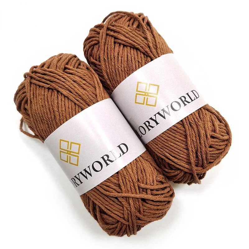 100% Combed Cotton DIY Woven Yarn 9 Strands Soft Baby Wool 2mm Hand Woven Wool Ball 50g / Ball Affordable