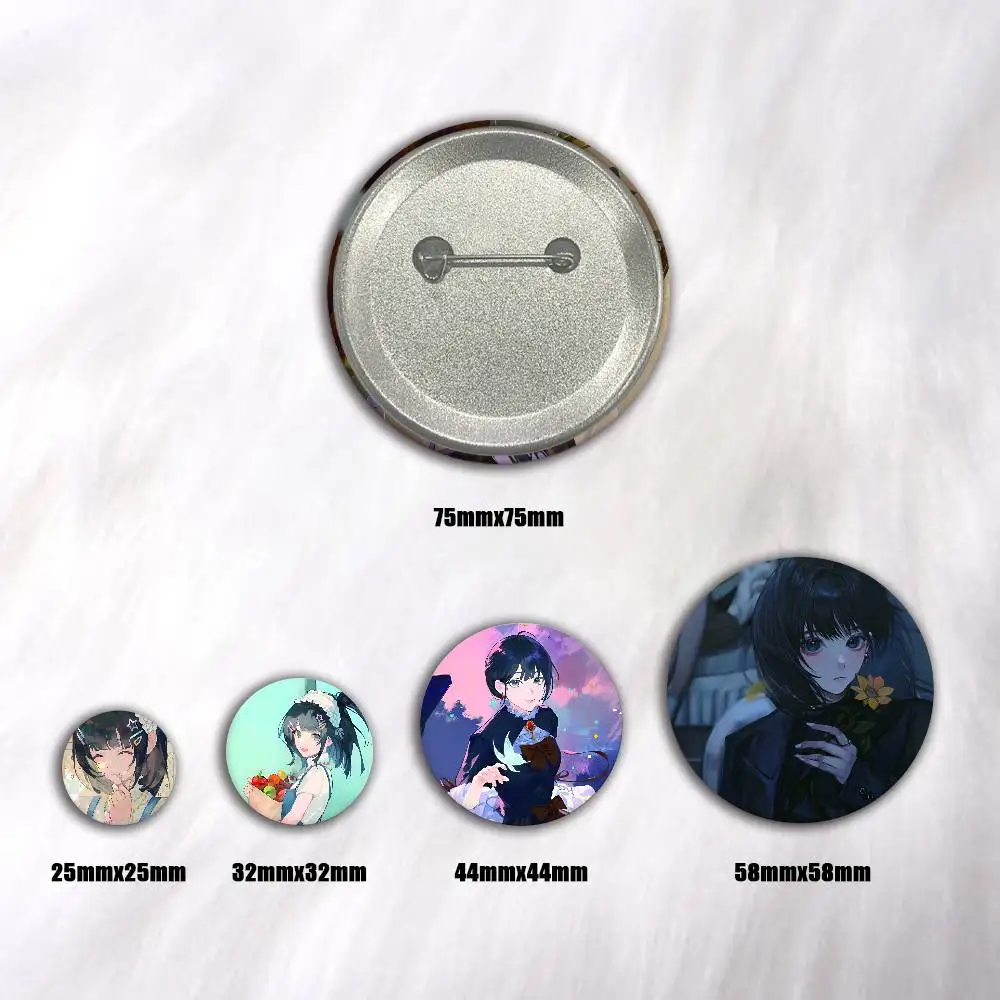 Anime Qiao Ling Creative Round Button Badges Cute Pin Brooch for Backpack Clothes Lapel Jewelry Accessories Friends Gift