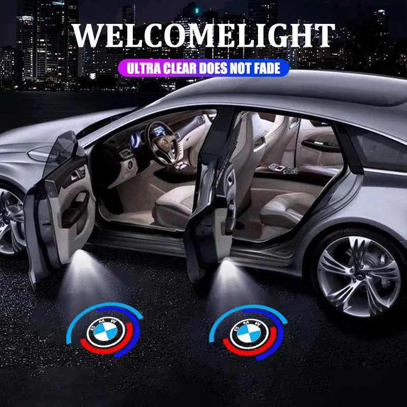 

2Pcs Led HD Car Door Welcome Light Projector Lamps For BMW 50th Anniversary 1 3 5 7 series E83 F16 E70 Car Styling Accessories