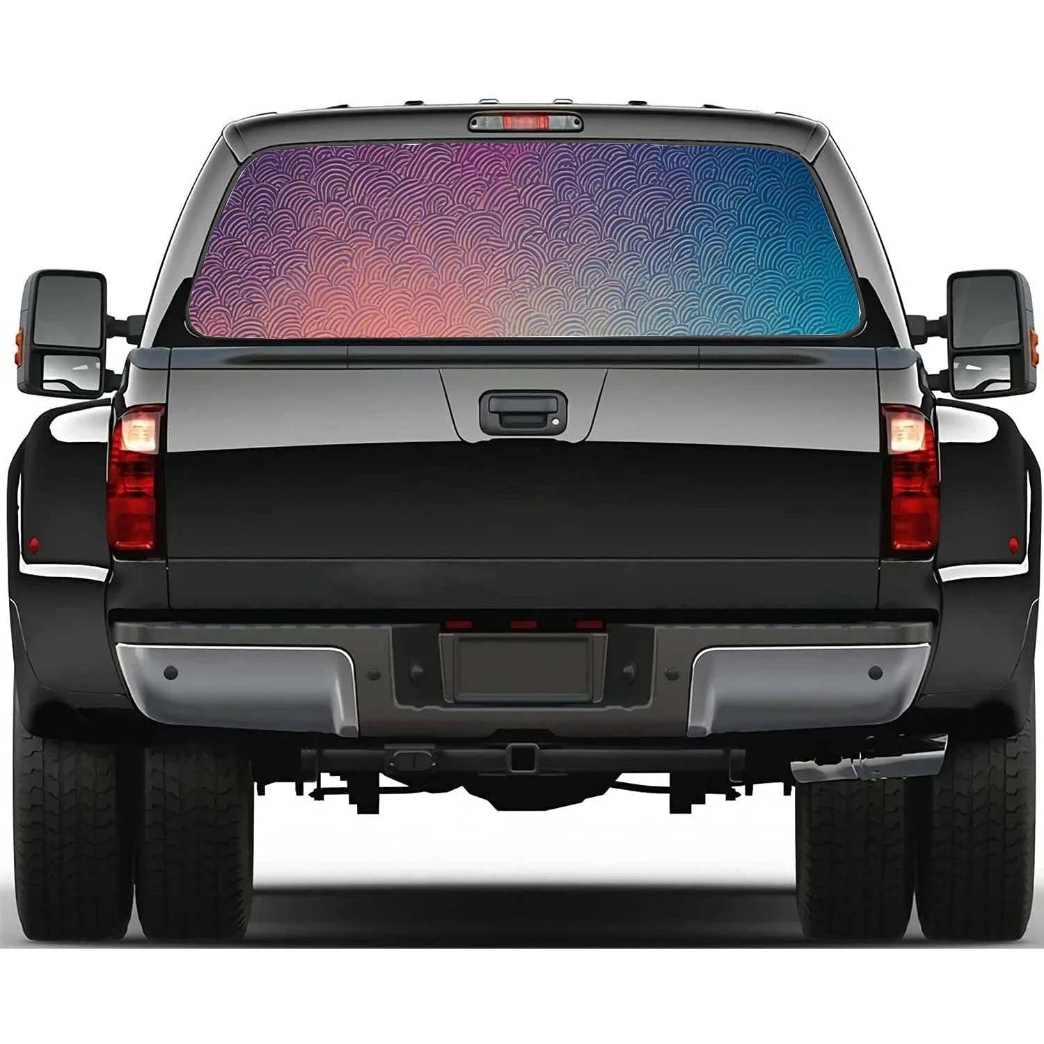 

Grunch Mesh Gradient Car Rear Window Decal Fit Pickup,Truck,Car Universal See Through Perforated Back Windows Vinyl Sticker