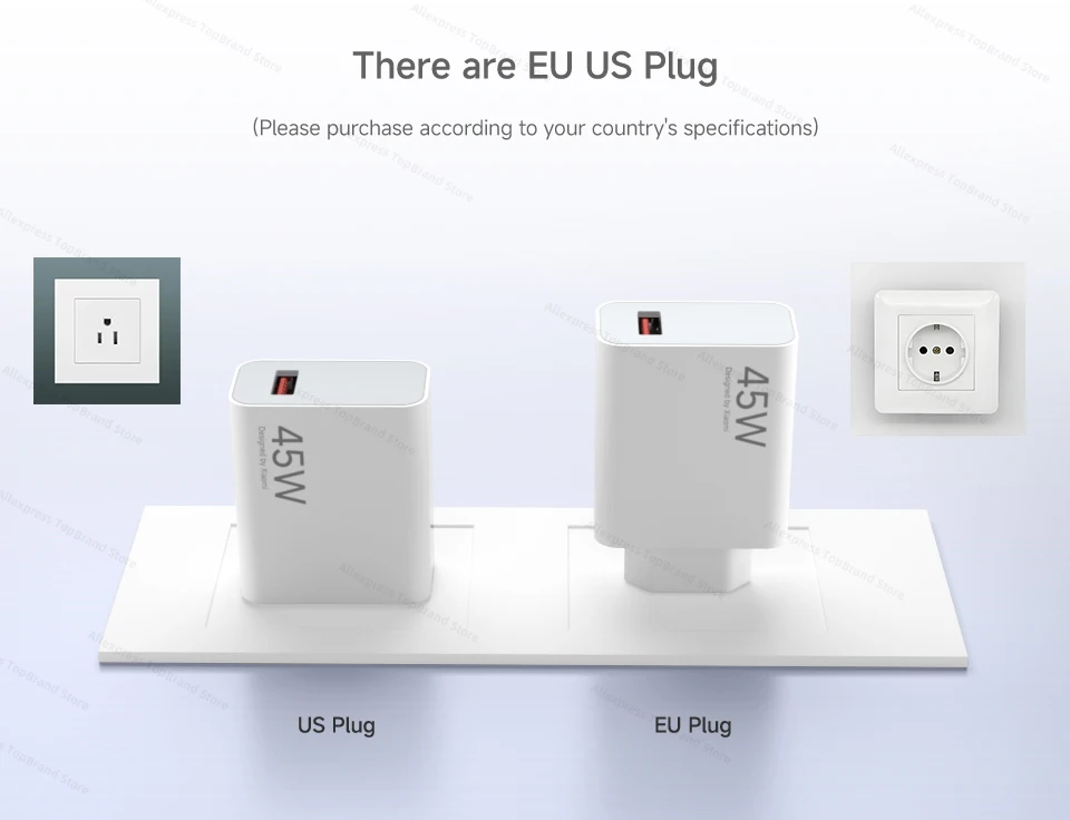 Cargador Original Xiaomi Redmi de 45W, Adaptador de Carga Rápida EU de 33W 18W 27W, Cable Tipo C, Mi Poco M7 X7 K40 Note