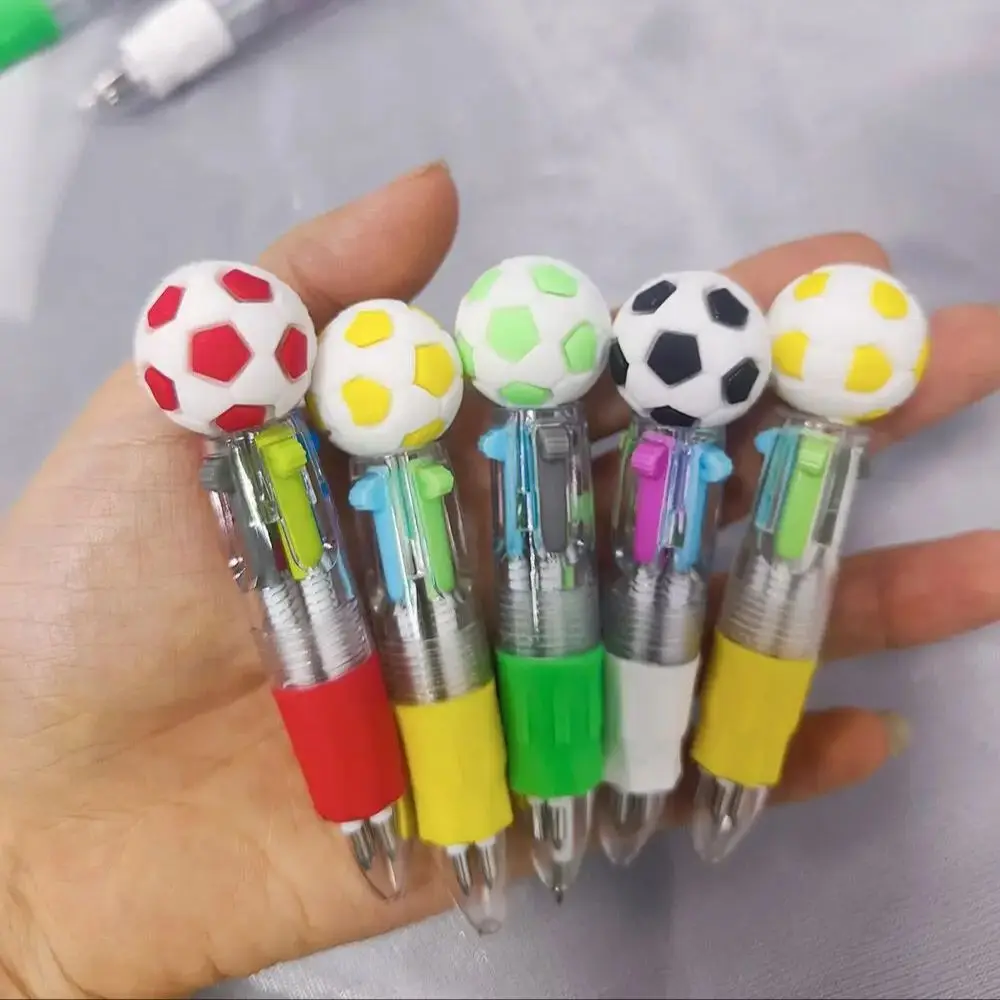5 Teile/los Nette Cartoon Fußball Vier Farben Kugelschreiber Mini Stifte Kinder Schreiben Liefert Schule Büro Schreibwaren Jungen Geschenke – Detail 4