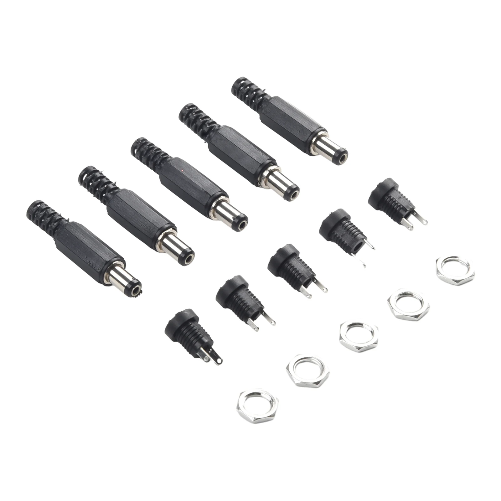 5 Pair DC Connectors Power Male &Female Socket Nut Panel Mount Power Power Connector 12V Terminals 5 Pair DC Connectors