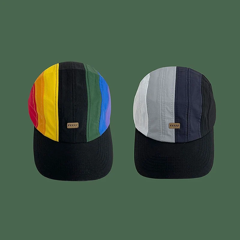 Japanese Style Outdoor Sport Baseball Hat Men and Women Summer Running Visor Cap Cool Iridescent Stripes Quick-drying Sun Caps