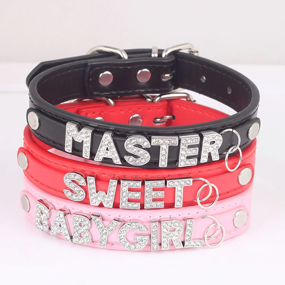Personalisierte DIY Choker-Halskette mit Buchstaben, O-Ring-Kette, Metall-Leine, Gothic-Geschenk-Halsband, Individuelles PU-Leder – Detail 9