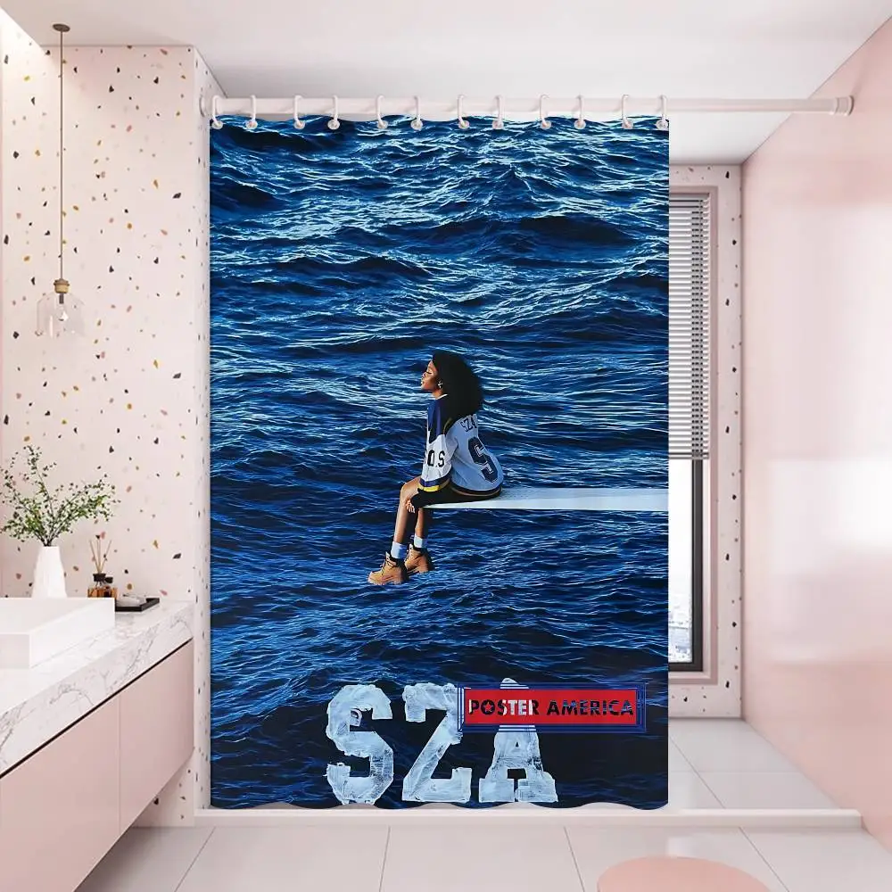 

Популярная белая занавеска для душа Star Pop Singer S-sza, декоративная занавеска для душа для ванной комнаты, водонепроницаемая занавеска для душа с крючками