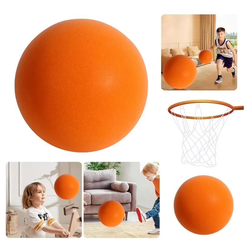 Children/Adults Silent Patting Ball Toys High Elasticity Sponge Basketball Sports Indoor Fun Silent Shooting Ball Party Games