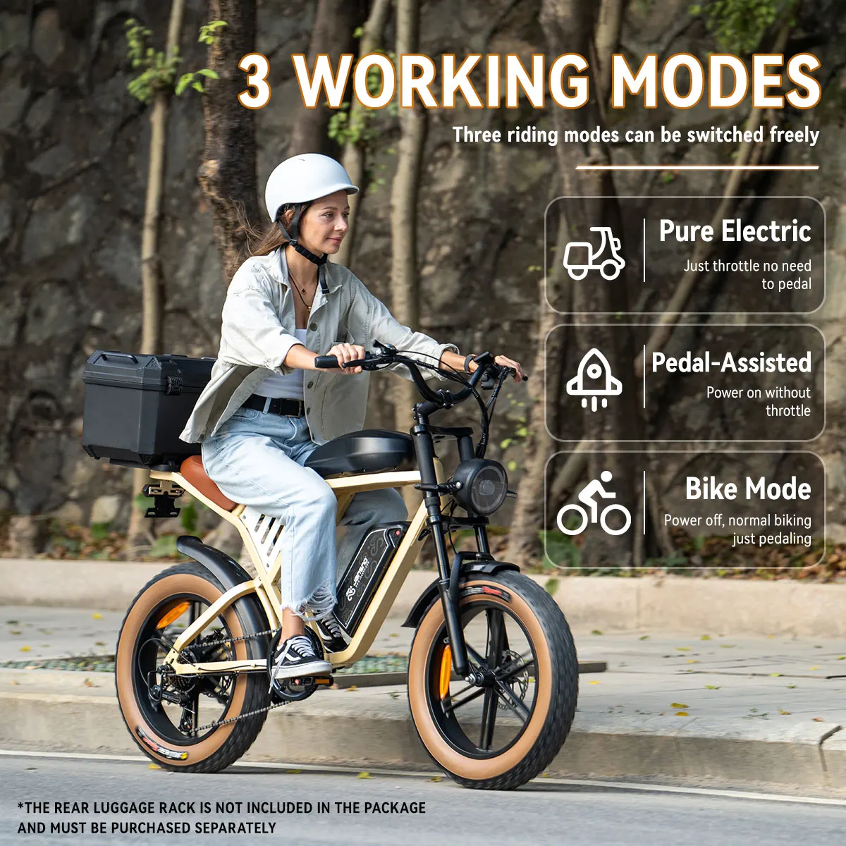 Vélo électrique de montagne pour adultes, moteur 750W, batterie 34Ah, 30mph, 20x4