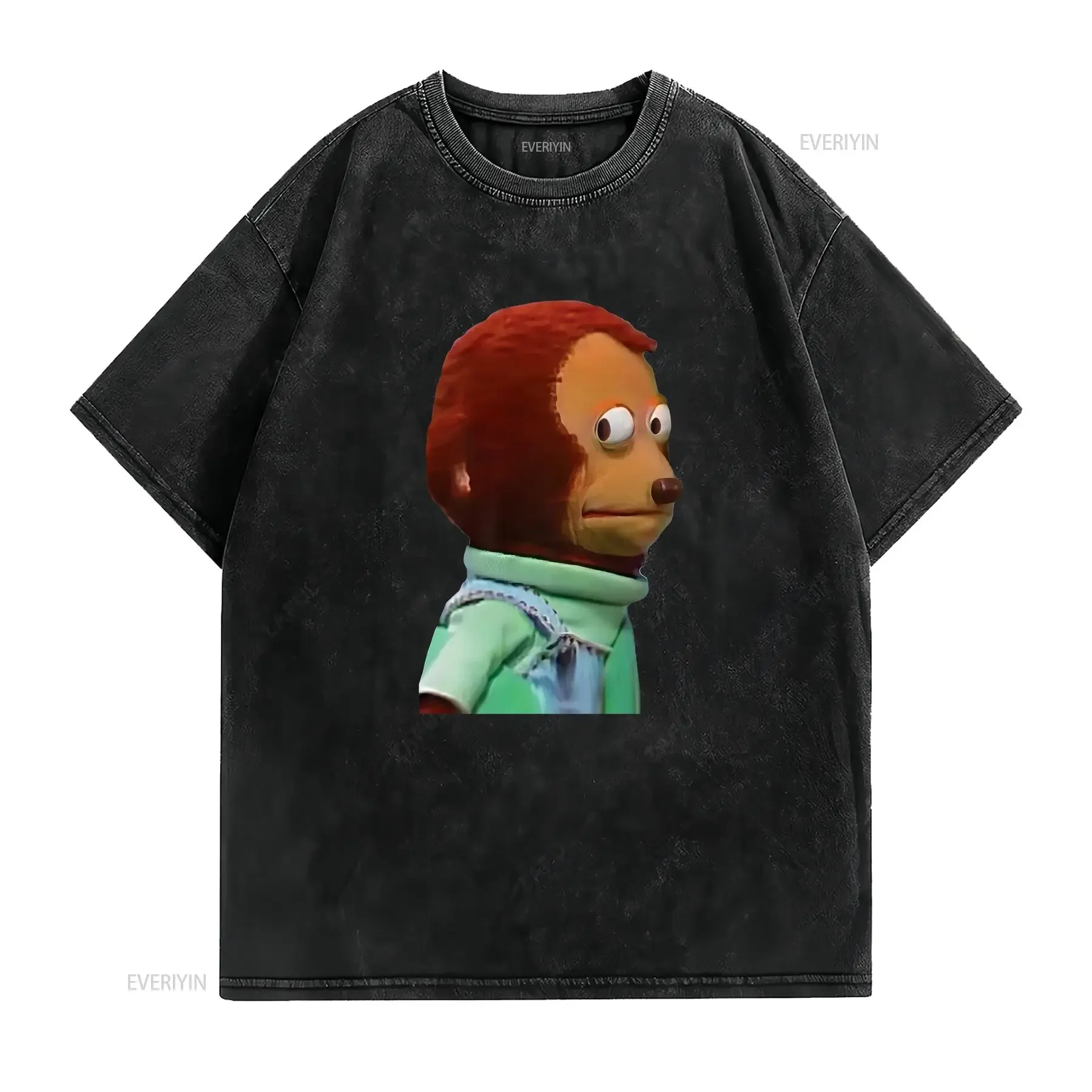 Solo Awkward Look Monkey Puppet Meme T Shirt vintage Washed Stretched Breathable Unisex Slightly streetwear Versatile homme