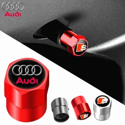 Tapas de vástago de válvula de neumático de rueda automática de Metal, 4 piezas, cubierta para Audi SLine A3, A4, A5, A6, A7, A8, Q2, Q3, Q5, Q7, Q8, S3, S4, S5, S6, S7, S8, RS3, RS4, RS5