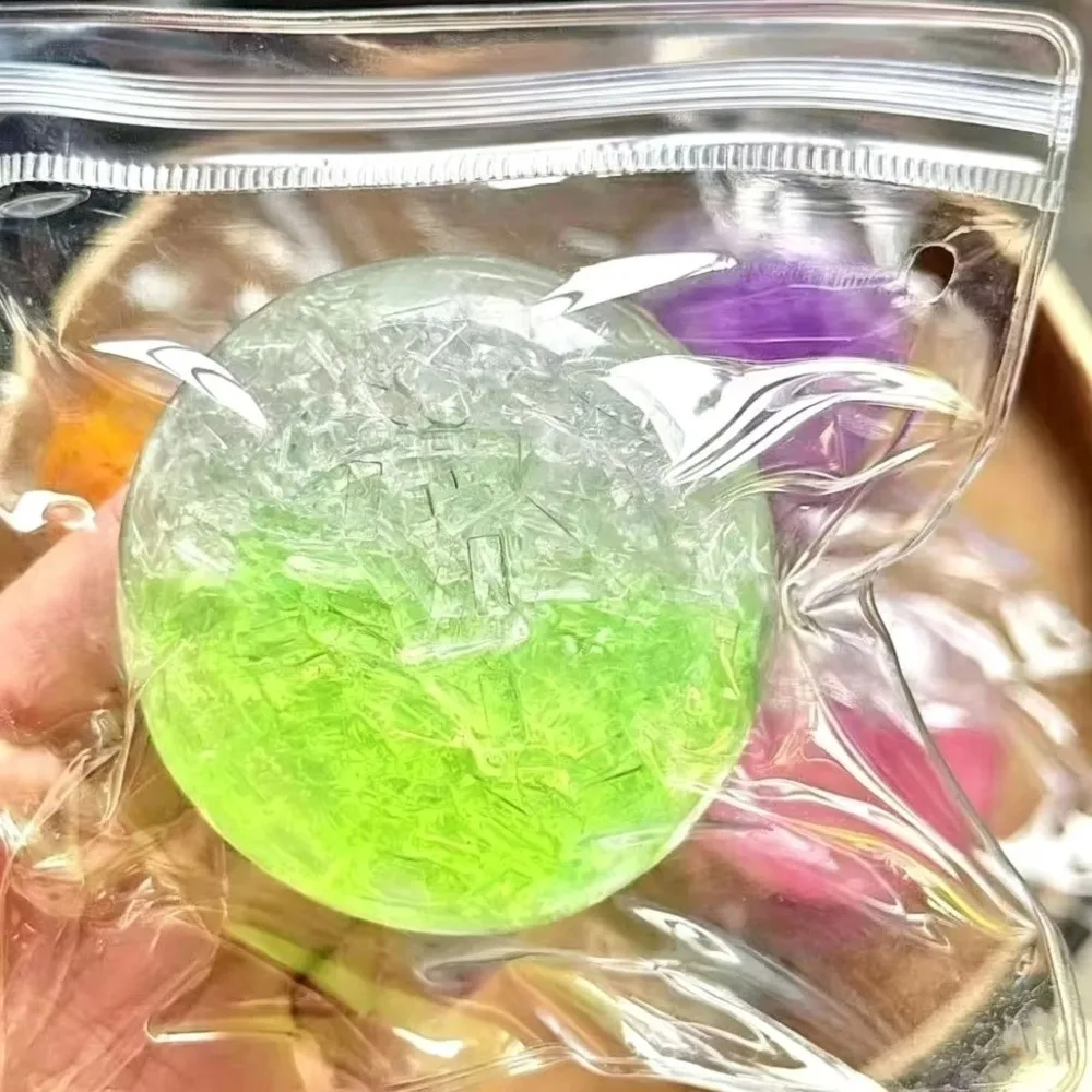 Shredded Ice Sugar Crispy Skin Ball Slow Rising Crushed Ice Texture Squishy Fidget Toy Soft Squeeze Handmade