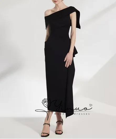 

Элегантное платье по индивидуальному заказу с диагональным воротником, асимметричное лоскутное тонкое женское вечернее платье, новинка лета 2025 г.