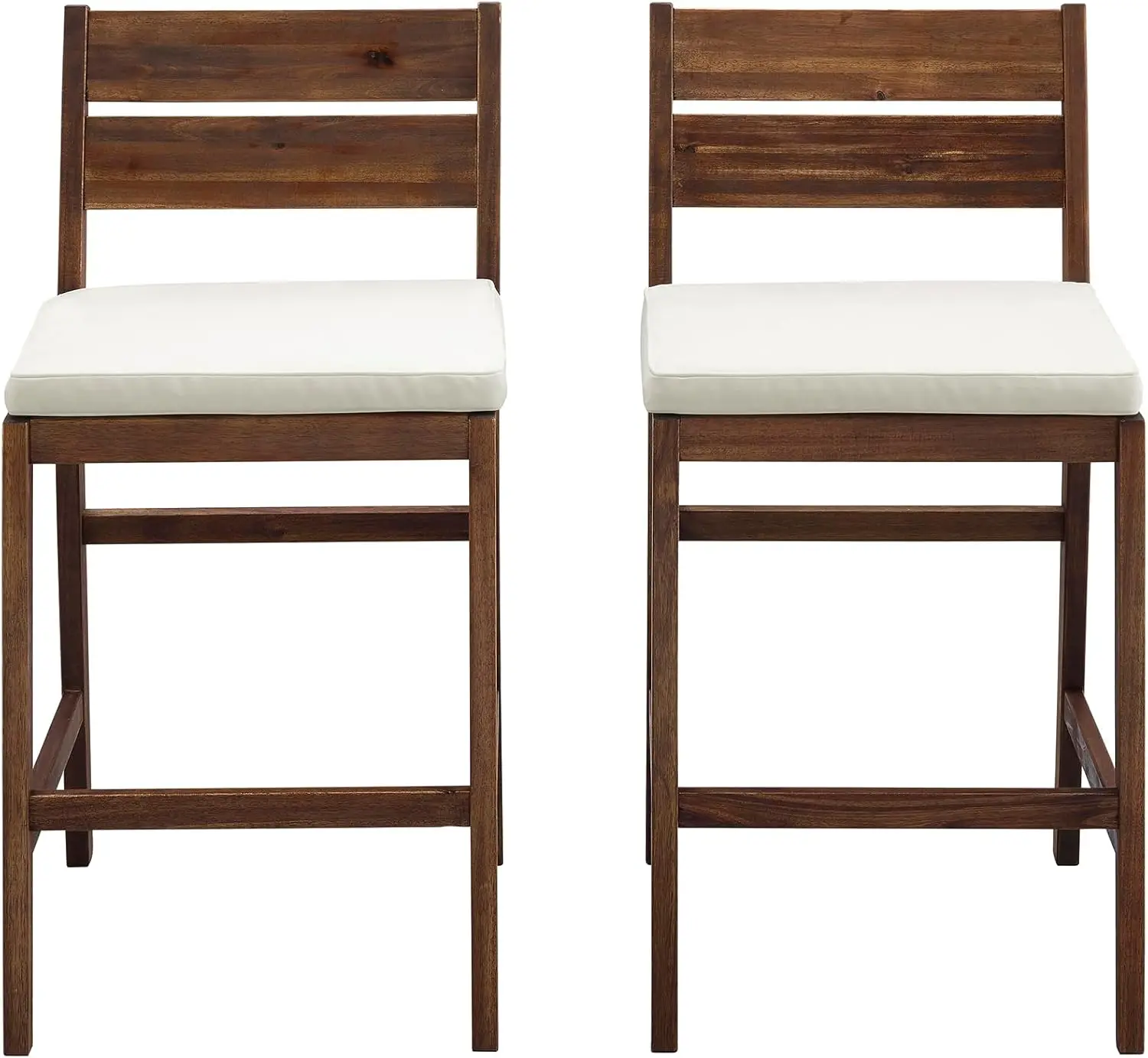 

2 Piece Outdoor Patio Acacia Wood Chair Sl Weather Backyard Conversation Garden Poolside Balcony, Set Of 2, Dark Brown