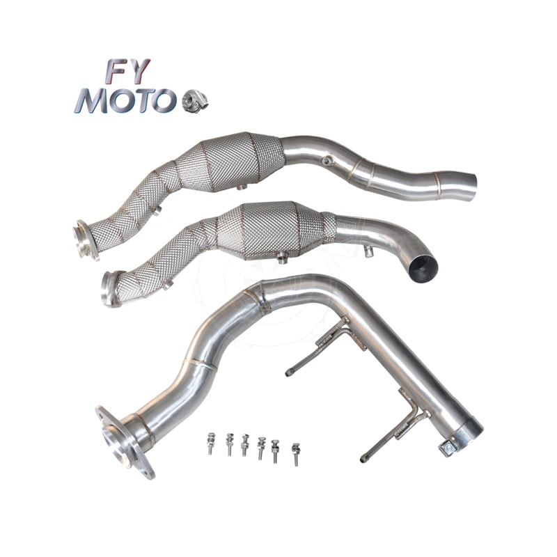 

Exhaust Catted Downpipe for Ford F150 SVT RAPTOR 3.5TT 2015-2019 Twin Turbo with Heat Shield