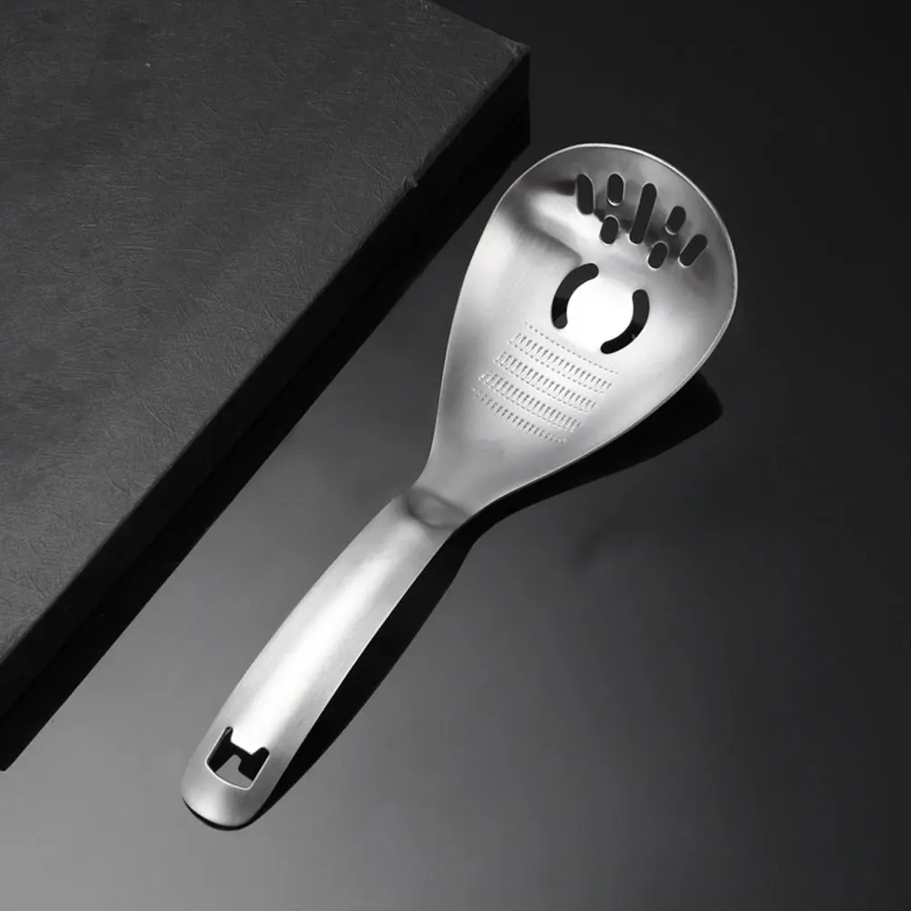 

2pcs Five-In-One Strainer Spoon Stainless Steel Multi Purpose Kitchen Tool Vegetable Blender Garlic Press Noodle Scoop Mud