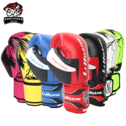 DUELTIGER-guantes de boxeo de cuero PU para hombres y mujeres adultos, 6, 8, 10, 12oz, Sanda, Muay Thai, guantes de entrenamiento, envío directo