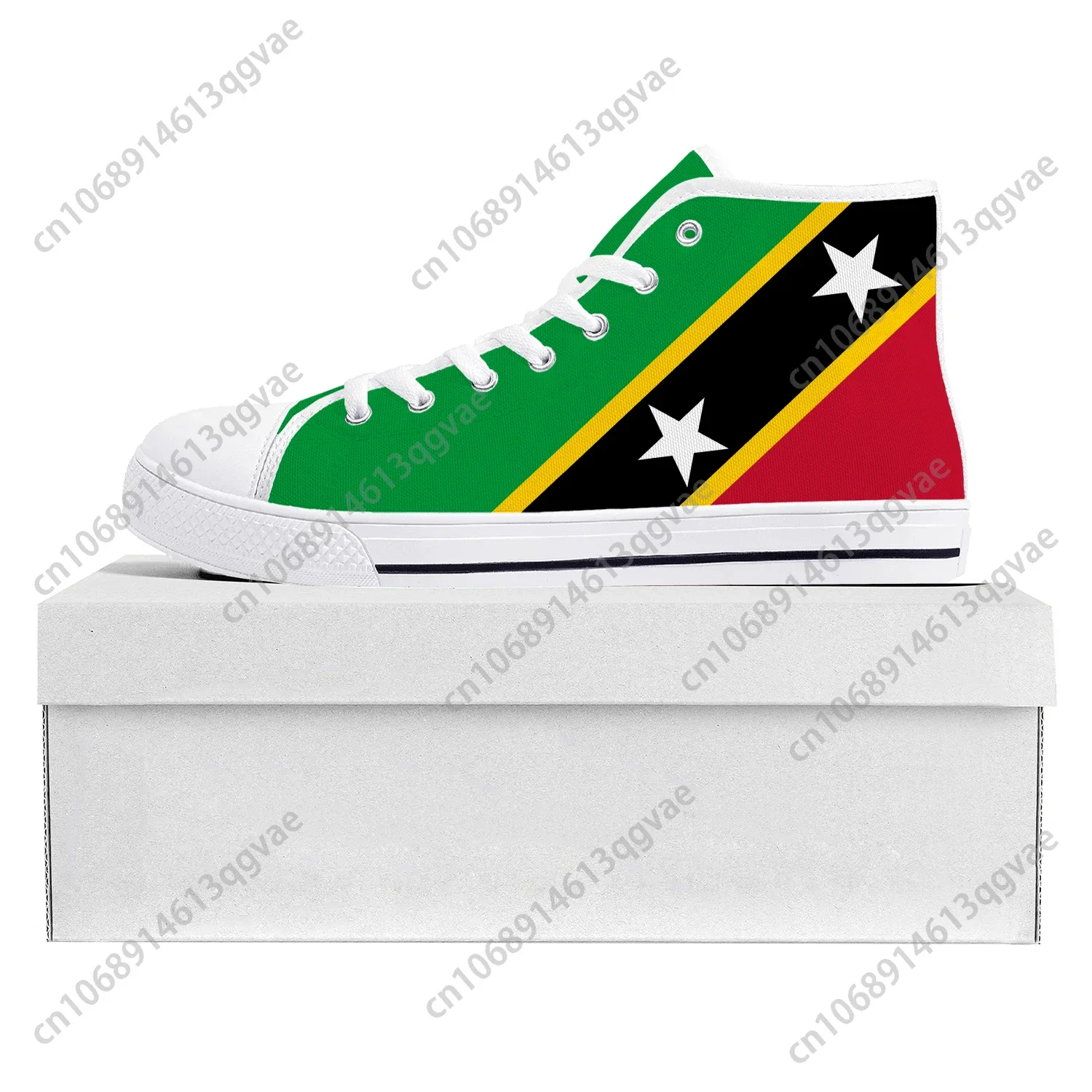 St Kitts and Nevis Flag High Top High Quality Sneakers Mens Womens Teenager Canvas Sneaker Casual Couple Shoes Custom Shoe