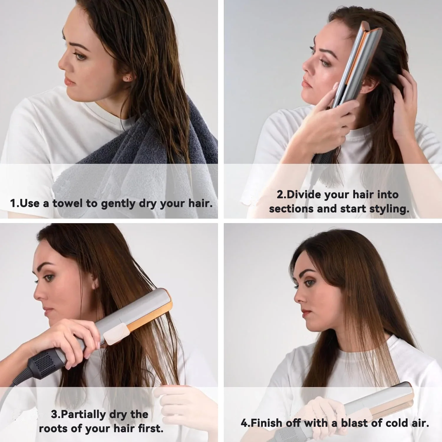 220V Professional 2-in-1 Hair Straightener & Dryer Combo - Negative Ion Heating Flat Iron with Display. Ideal for Home and Salon