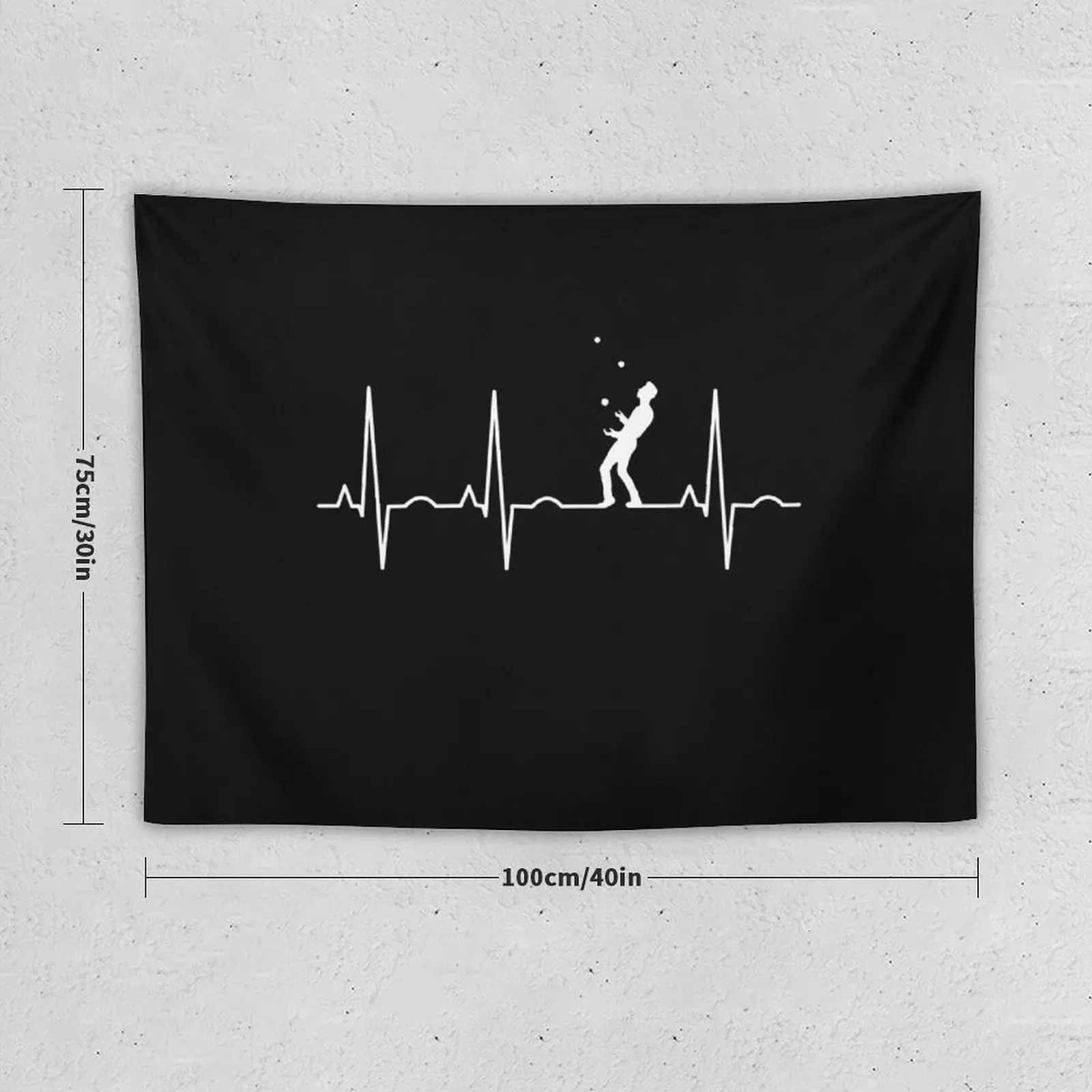 Juggler Heartbeat ECG Juggling for Jugglers Tapestry Decor For Bedroom For Bedroom Tapestry