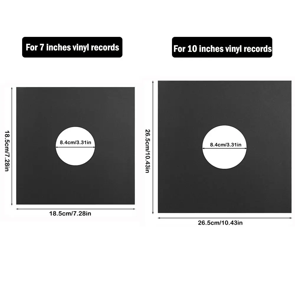 New Square 7/10 Inch Vinyl Records Sleeve Square Kraft Paper LP Vinyl Record Cover Reusable Record Protection Storage Bags