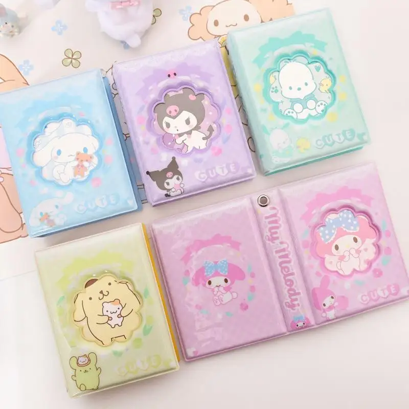 Anime Sanrios Cinnamoroll Photo Album Cute Hello Kittys Melody Flower Shape Hollow Card Holder Kpop Star Idol Photo Storage Gift