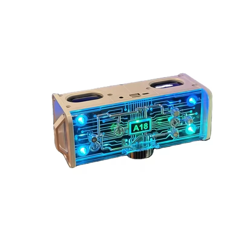 New Arrival A18 Armored Dual Bluetooth Speaker Jiha Music Box Rgb Led Portable Wireless Bluetooth Speaker For Outdoor Travel