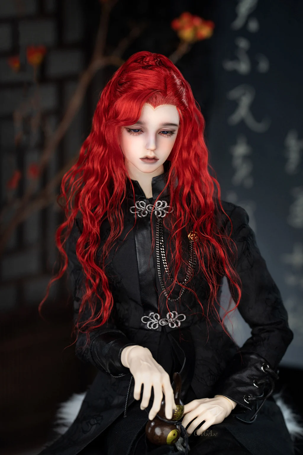 1/3 Scale BJD Wigs Ancient Costume Hanfu Vintage Long Hair Samurai Wig For MSD SD13 SSDF ID72 Uncle Doll Accessories A1395