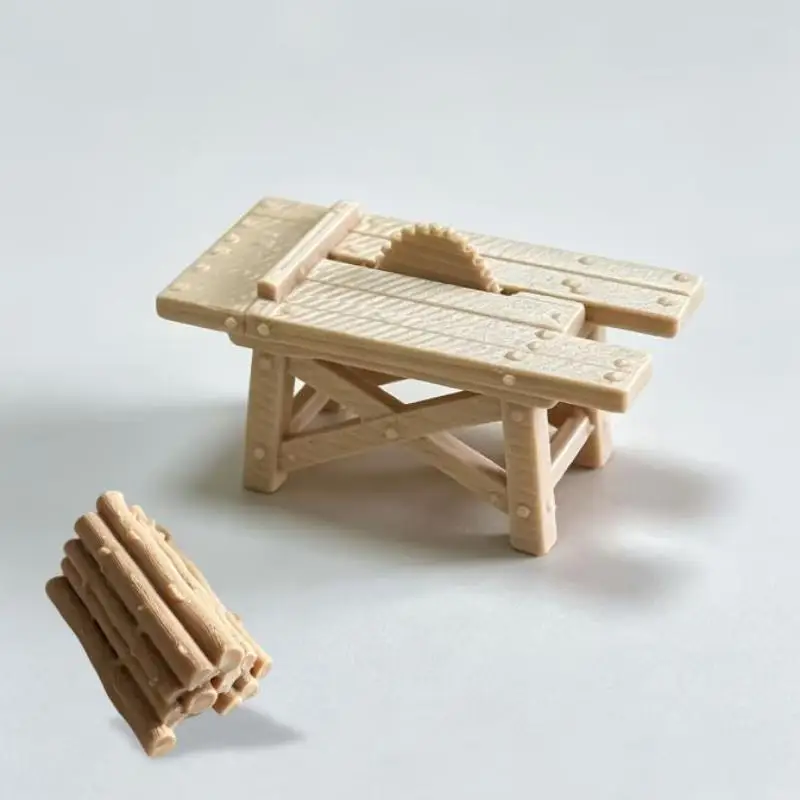⑧ Miniature Simulated Saw Workbench With Realistic Detail Mini Firewood Set For Dollhouse Decor Fairy Garden Craft