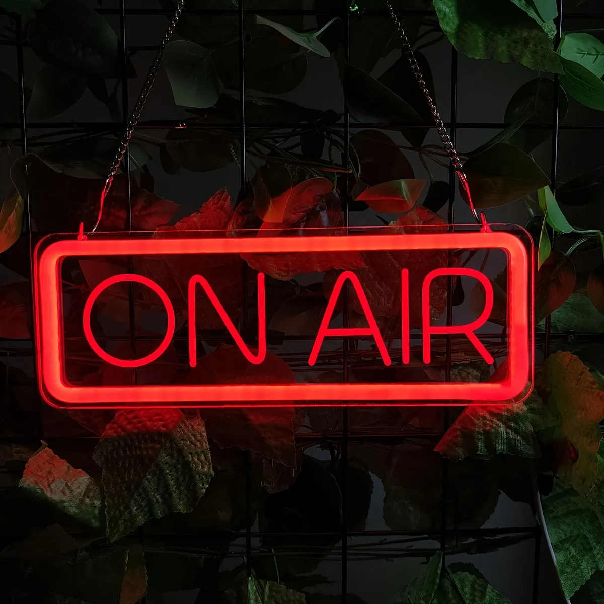 ON AIR Neon Sign | LED Streaming Light for Streaming, Gaming, Studio Decor - Powered, Wall Hanging Decoration with On/Off Switch
