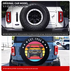 LS AUTO Car Exterior Accessories 32 Inches Spare Tire Cover Back Wheel Cover Storage Bag Protector For Ford Bronco 2021 2022