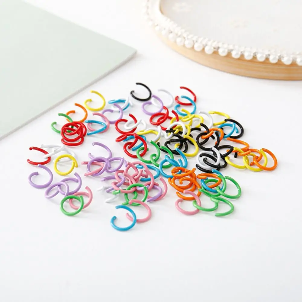 

10PCS DIY Colorful Split Ring Connector Open Rings Ornament Baking Paint Open Loop Jump Rings Single Loop Connecting Ring Gift