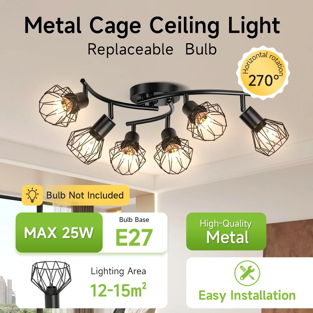 

Multihead Chandelier E27 Lighting Modern LED Ceiling Light Fixture Luster Vintage indooor Hanging Lamp for Living Room Bedroom